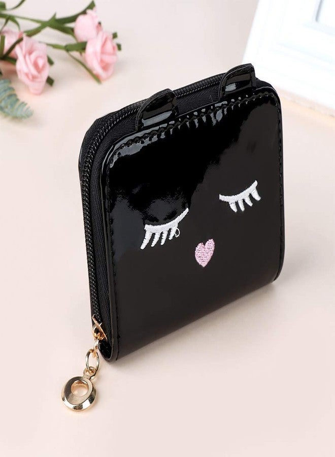 موكا محفظة صغيرة مزينة برسومات ثلاثية الأبعاد من MOCA، مناسبة للفتيات الصغيرات، بتصميم كاواي، مناسبة للنساء والفتيات (أسود). - Image 2